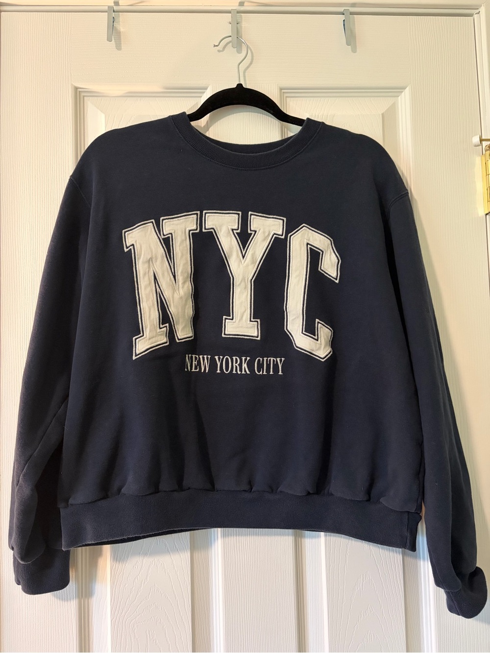 Hollister Navy Pullover Sweatshirt with White Logo